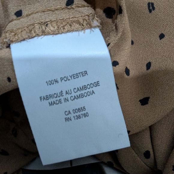 Reitmans Tan Polka Dot Women's Animal Print Top Flowy And Feminine - Picture 7 of 8
